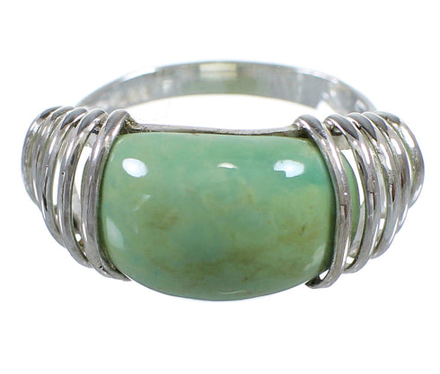 Southwestern Turquoise Sterling Silver Ring Size 8-1/4 RX80980